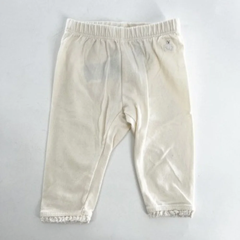 Baby‎ Gap Organically Grown Cotton Cream Teddy Bear Leggings 0-3 Months